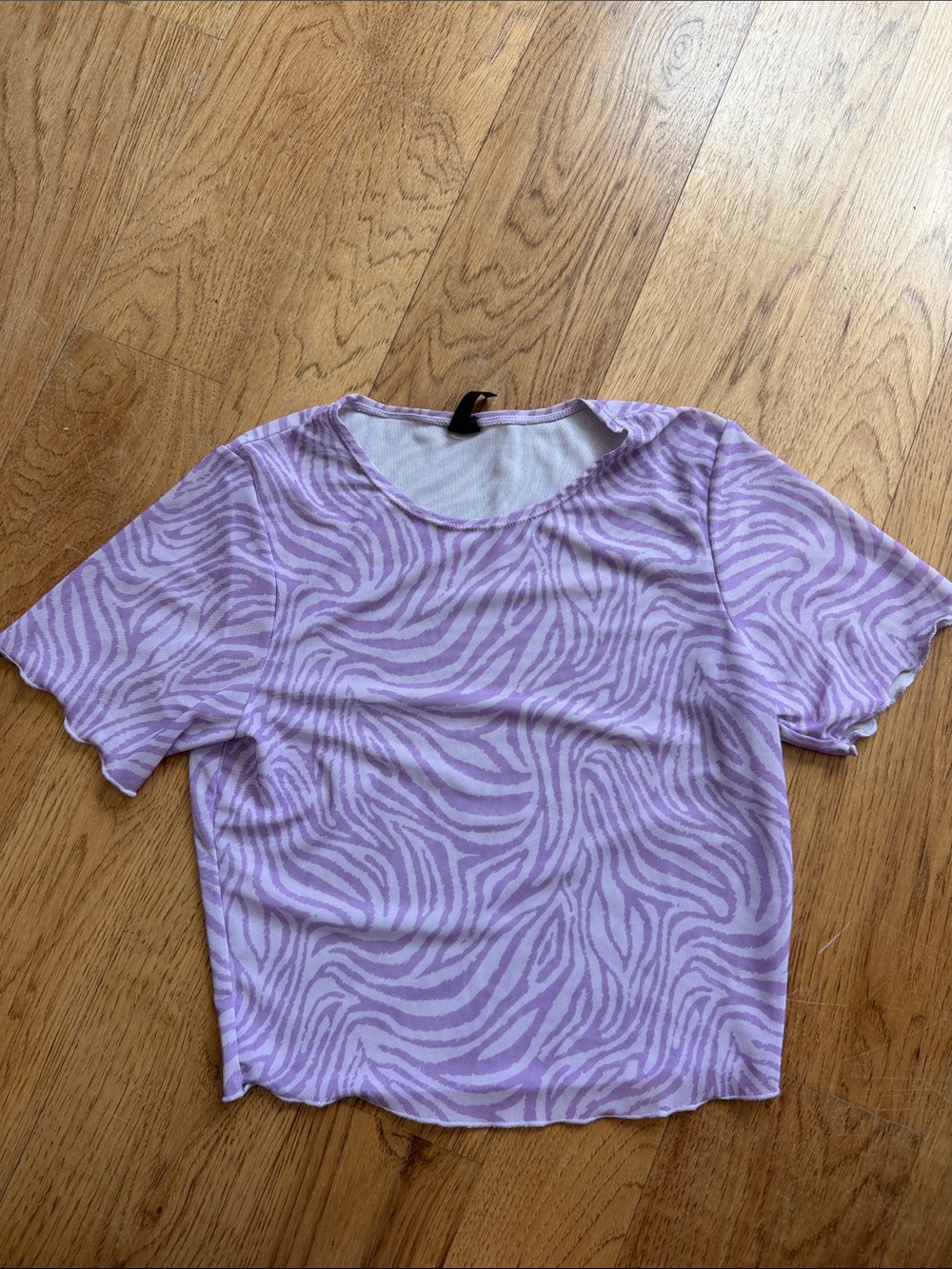 Kendall & Kylie Lilac Zebra-Print Crop Top